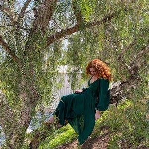 Free People Green True Perfection Maxi Dress, Size Medium